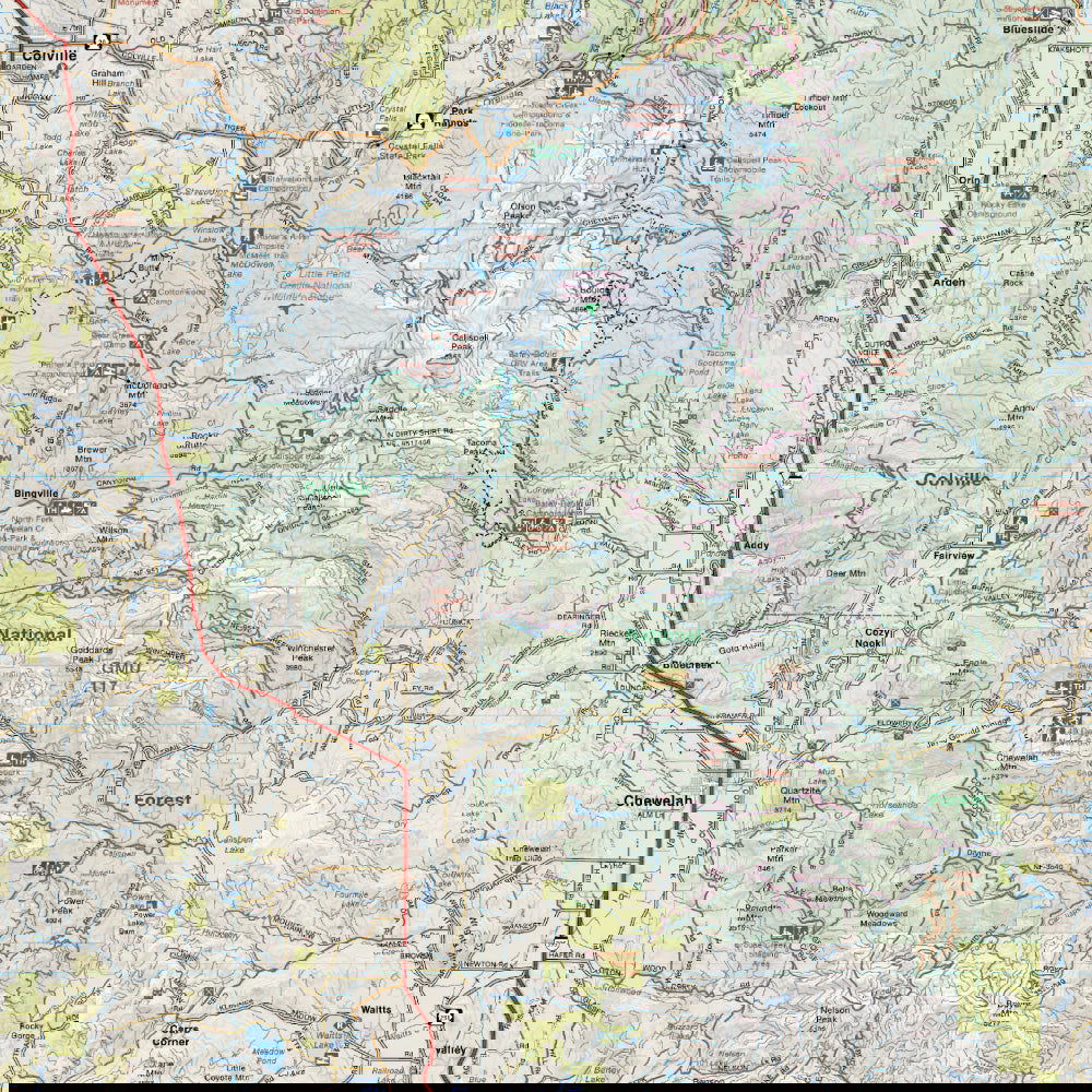 Spokane & Colville Forest East, Washington State - Destination Map - Backroad Maps