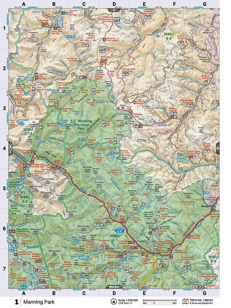 TOBC01 TOPO Map - Manning Park