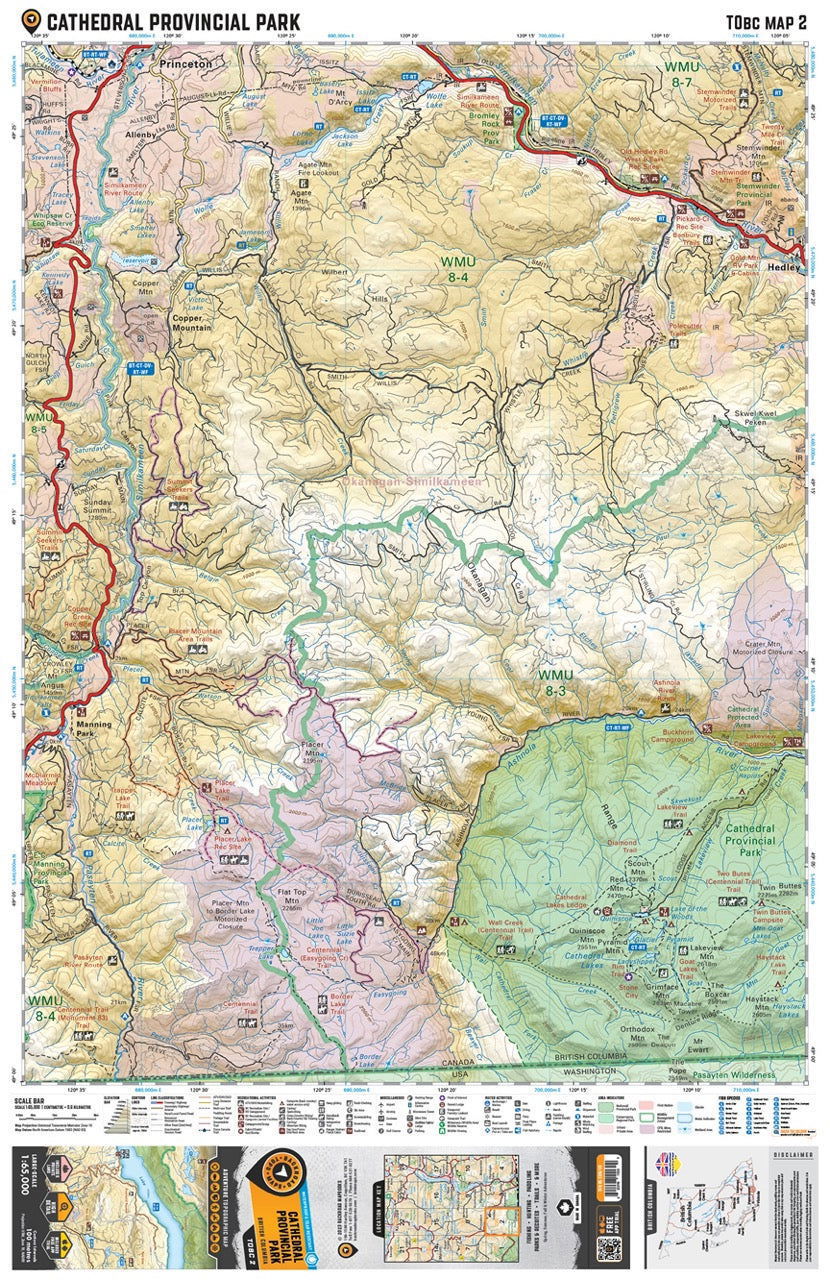 TOBC02 TOPO Map - Cathedral Park - Backroad Maps