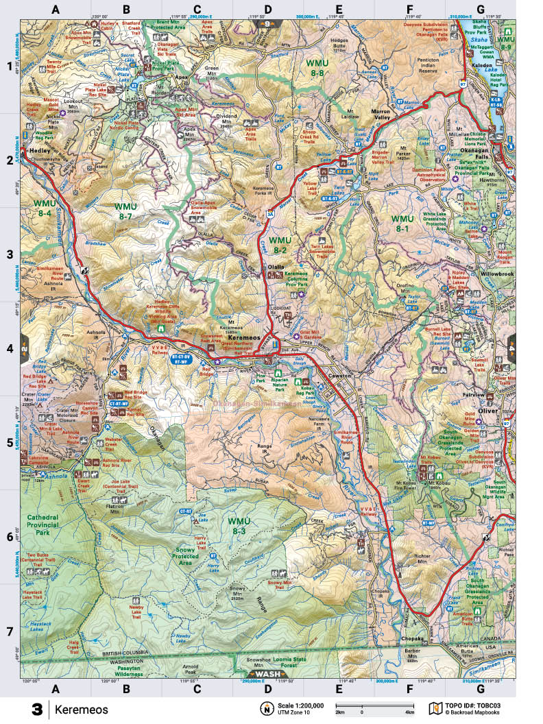 TOBC03 TOPO Map - Keremeos - Backroad Maps