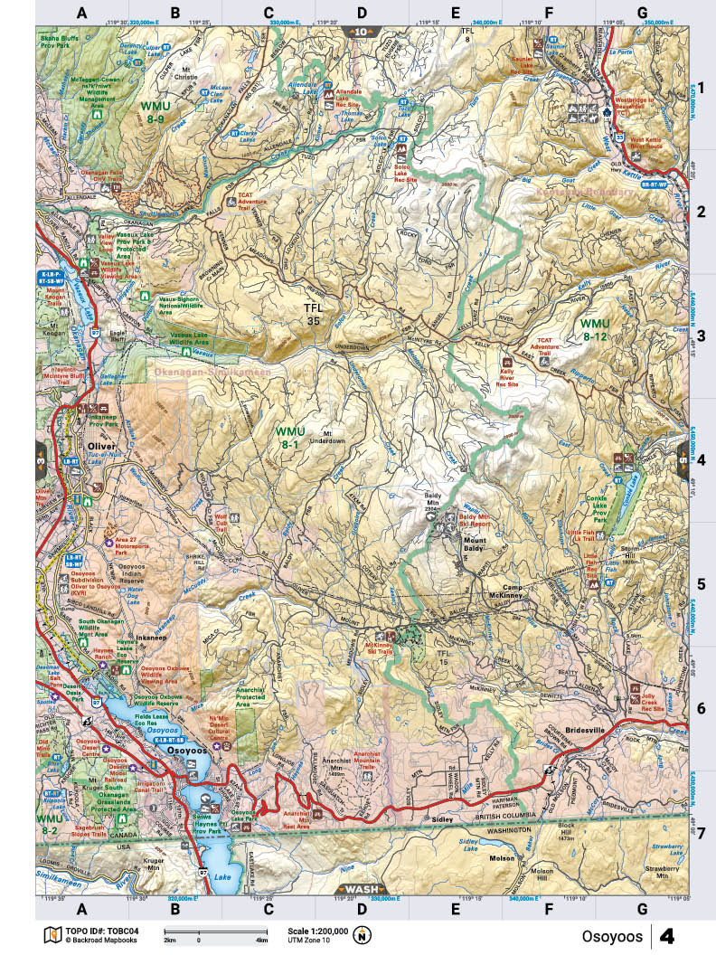 TOBC04 TOPO Map - Osoyoos - Backroad Maps