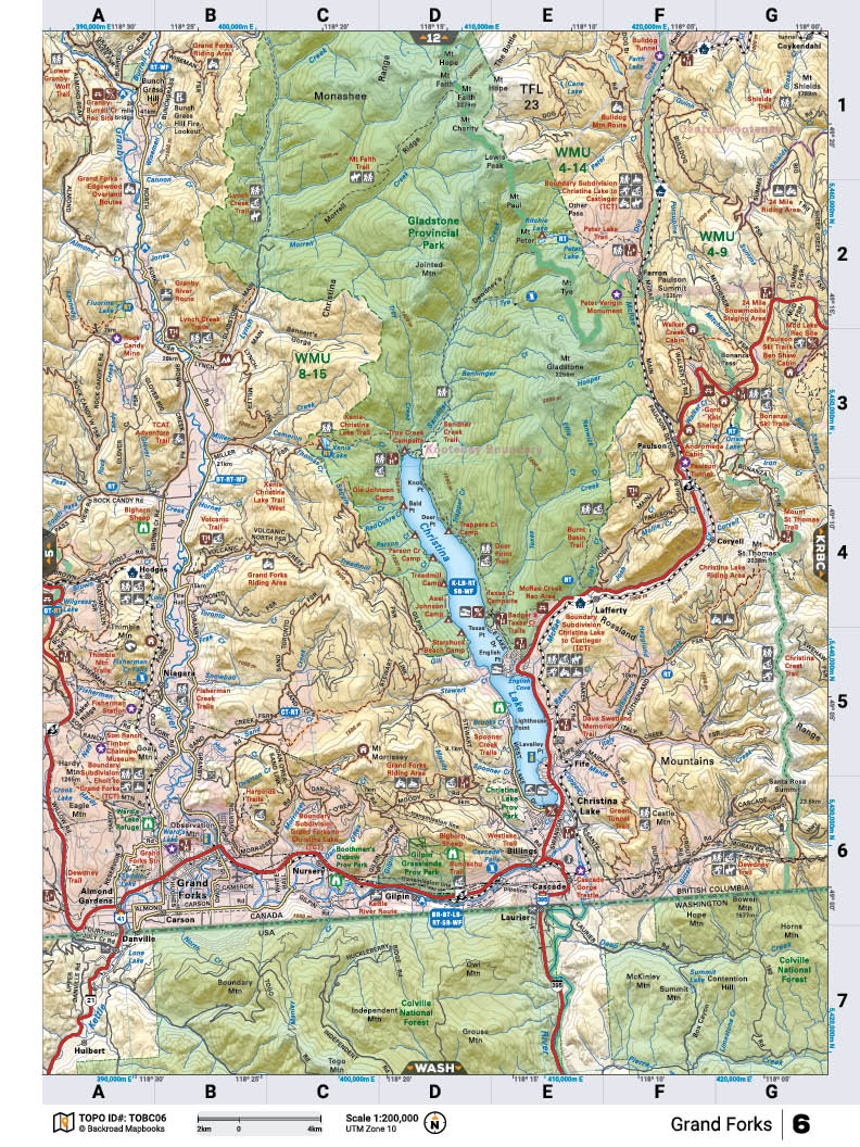 TOBC06 TOPO Map - Grand Forks - Backroad Maps