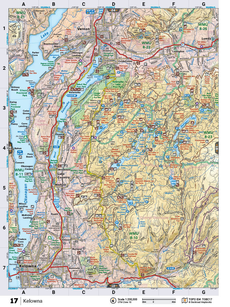 TOBC17 TOPO Map - Kelowna - Backroad Maps