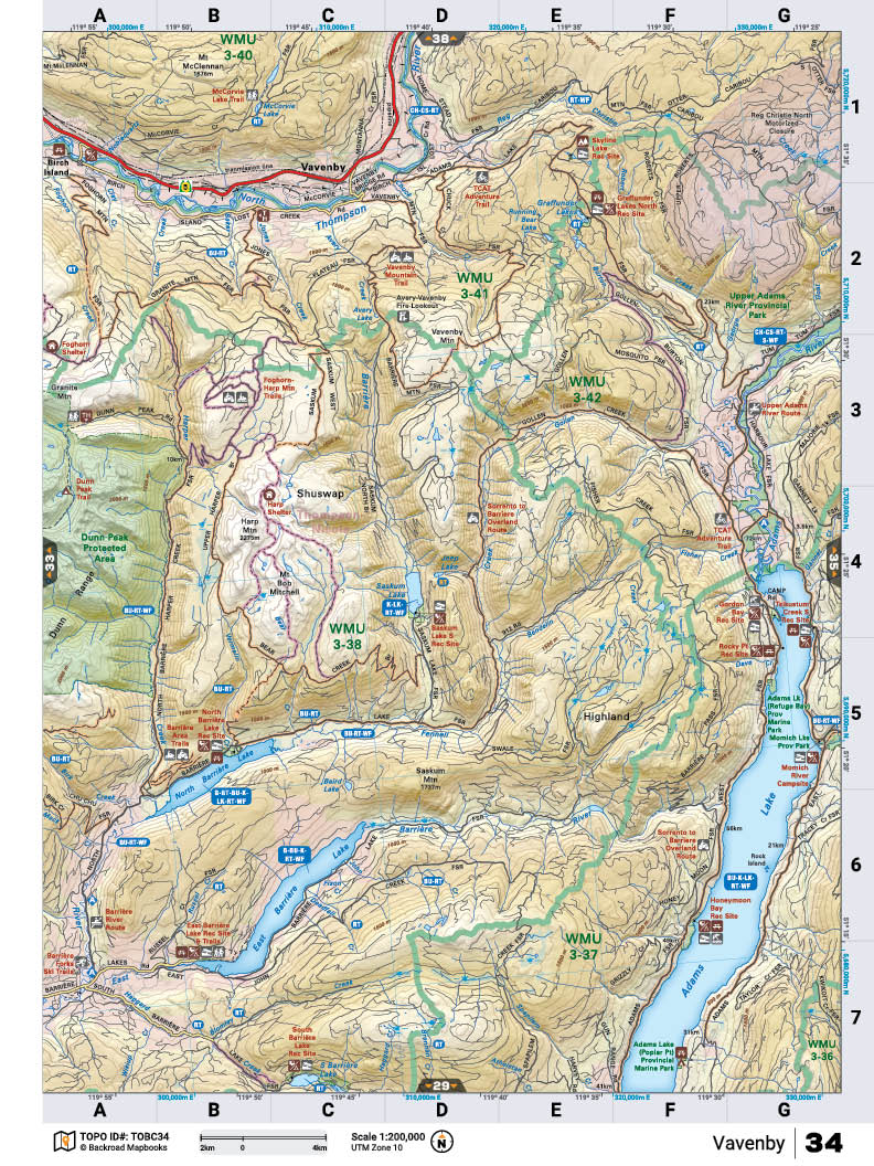 TOBC34 TOPO Map - Backroad Maps