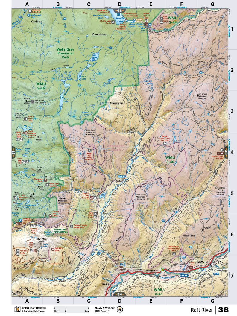 TOBC38 TOPO Map - Raft River - Backroad Maps