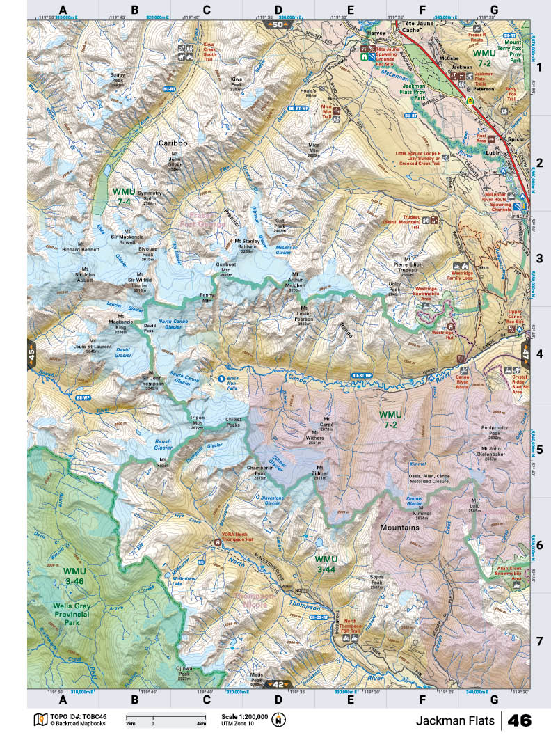 TOBC46 TOPO Map - Jackman Flats - Backroad Maps