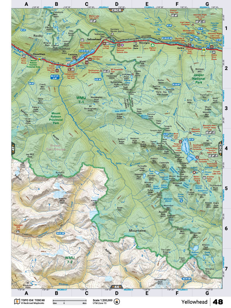 TOBC48 Wall Map - Yellowhead - Backroad Maps