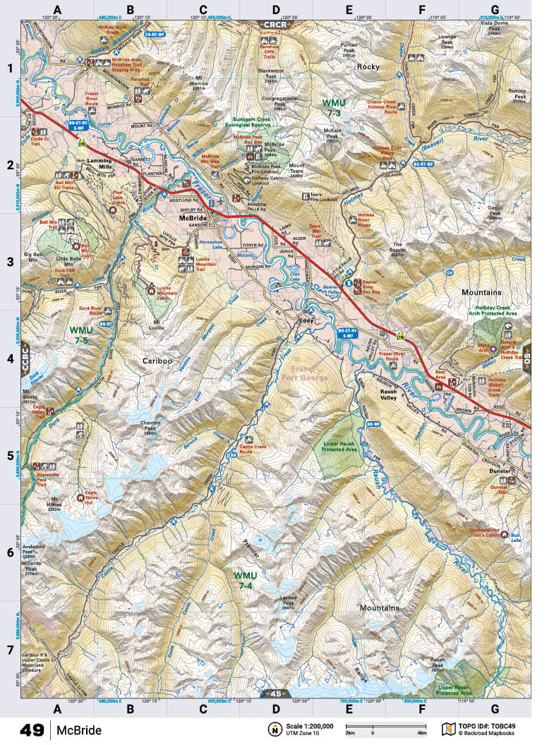 TOBC49 Wall Map - McBride - Backroad Maps