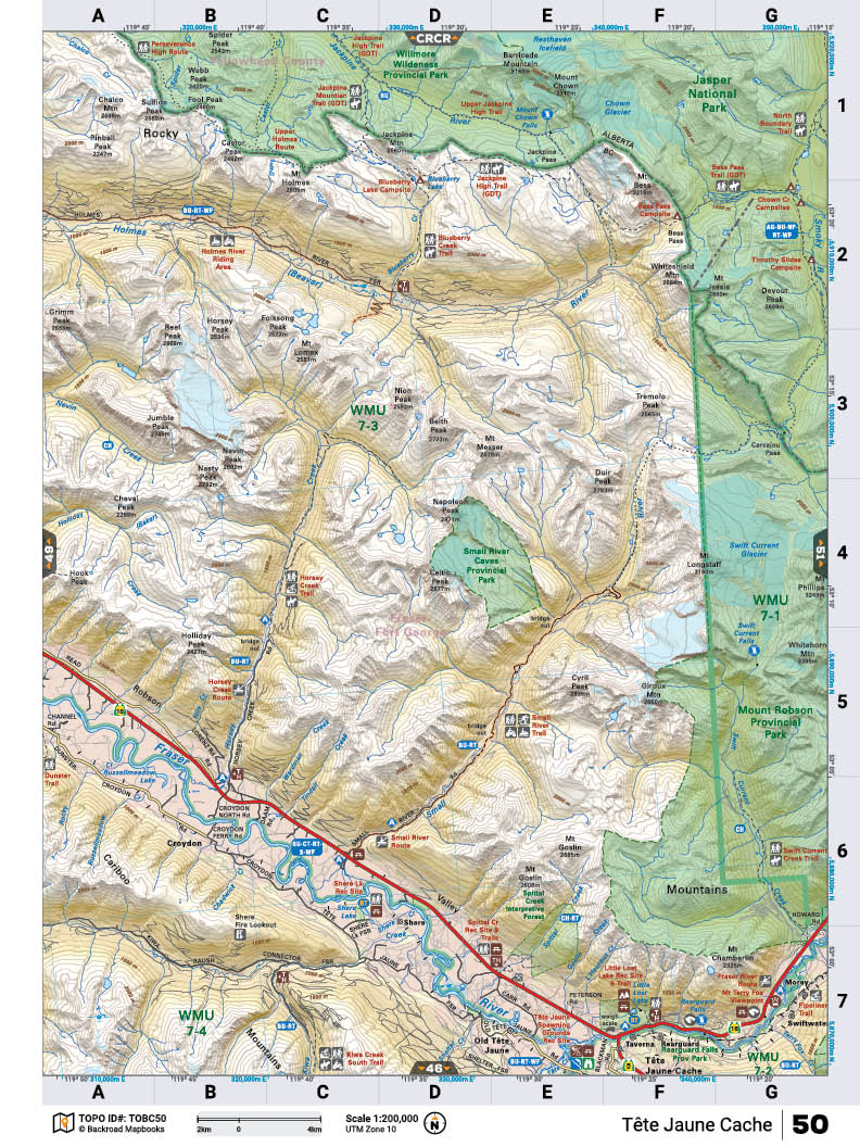 TOBC50 TOPO Map - Tete Pache - Backroad Maps