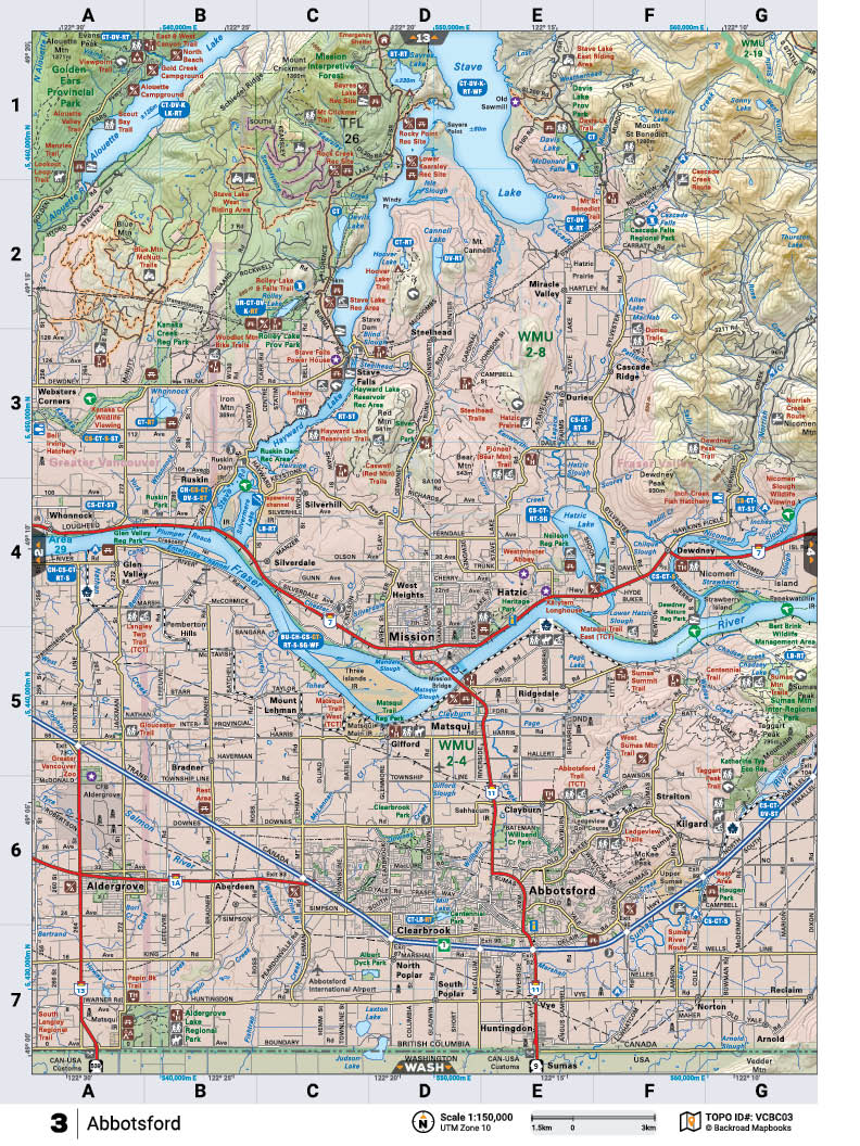 VCBC03 TOPO Map - Abbotsford - Backroad Maps