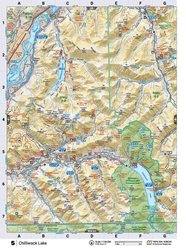 VCBC05 TOPO Map - Chilliwack Lake - Backroad Maps