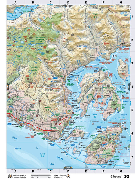 VCBC10 TOPO Map - Gibsons - Backroad Maps