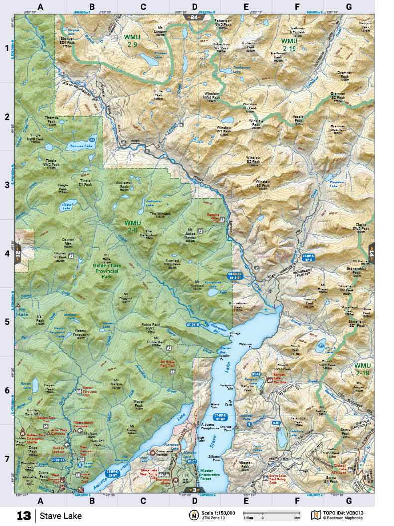 VCBC13 Wall Map - Stave Lake - Backroad Maps