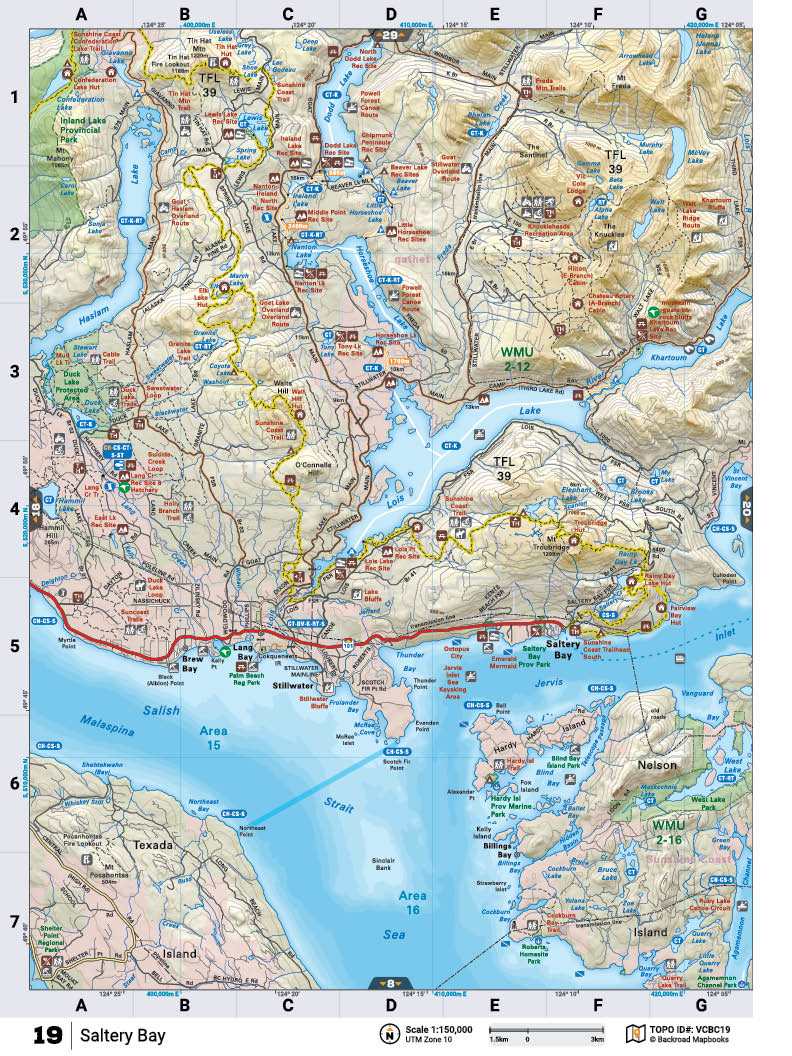 VCBC19 TOPO Map - Saltery Bay - Backroad Maps