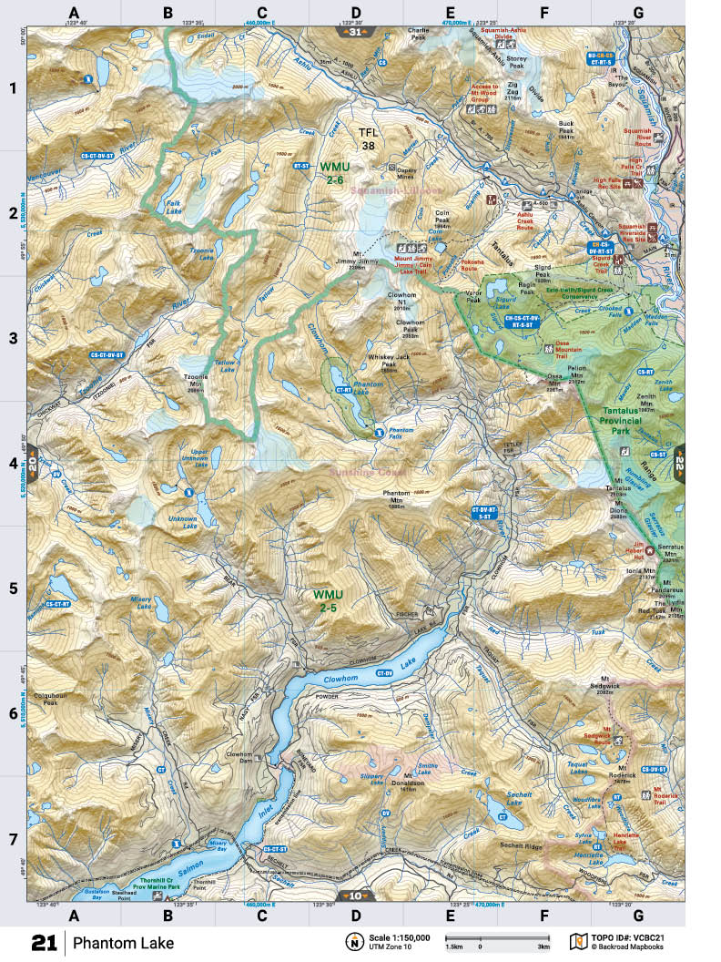VCBC21 Wall Map - Phantom Lake - Backroad Maps