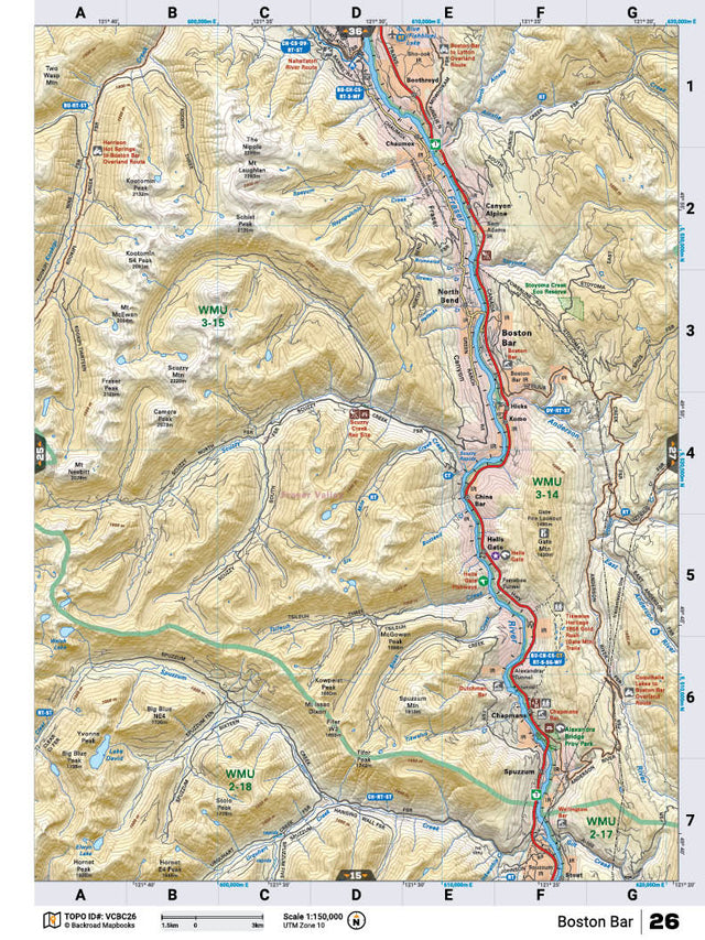 VCBC26 TOPO Map - Boston Bar - Backroad Maps