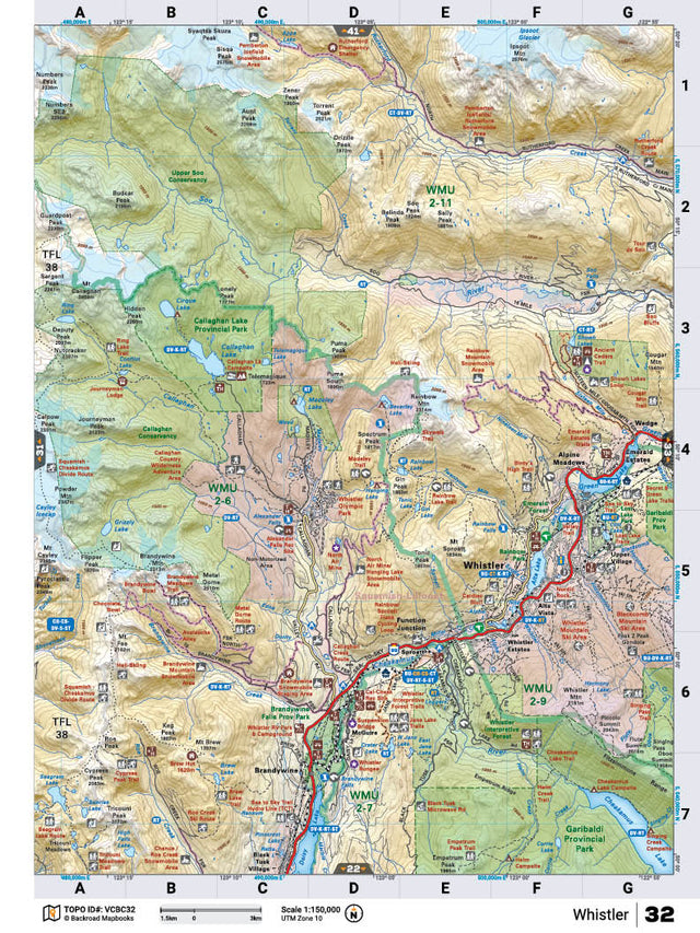 VCBC32 TOPO Map - Whistler - Backroad Maps