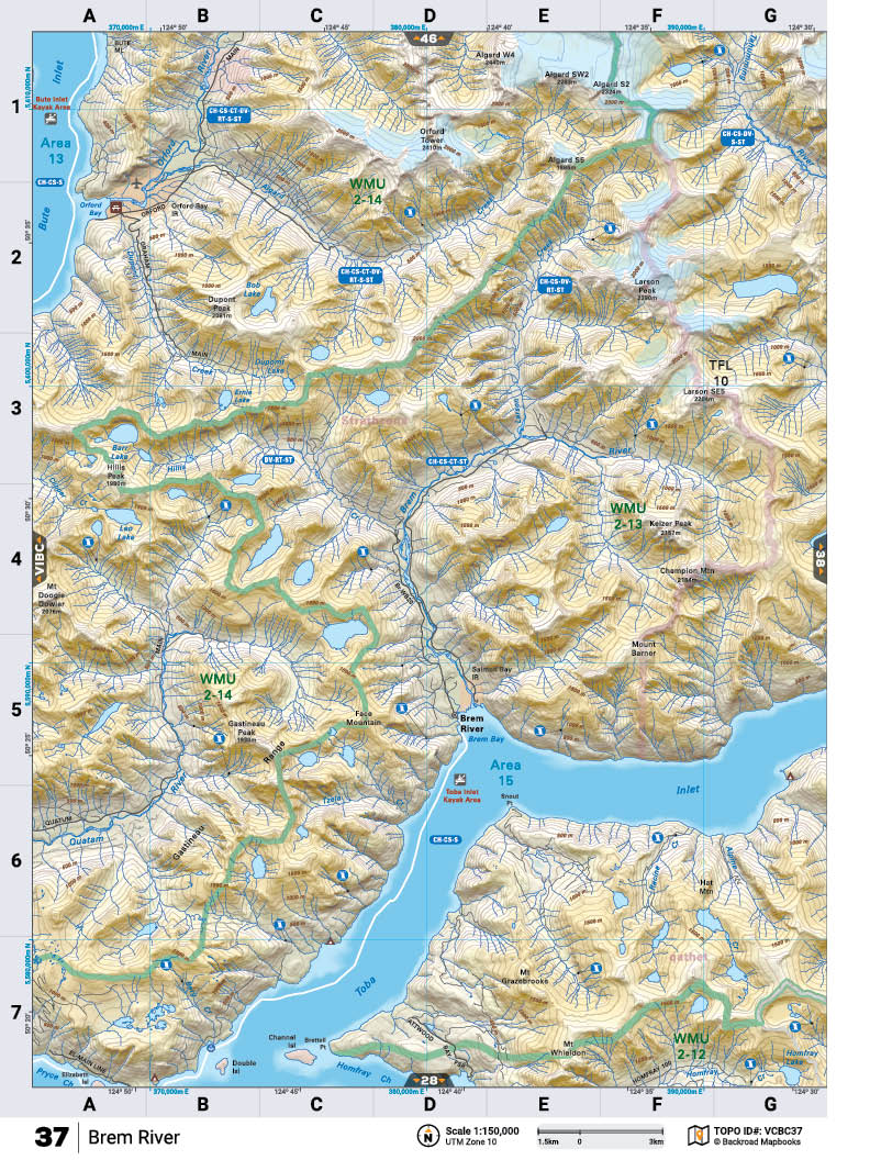 VCBC37 Wall Map - Brem River - Backroad Maps