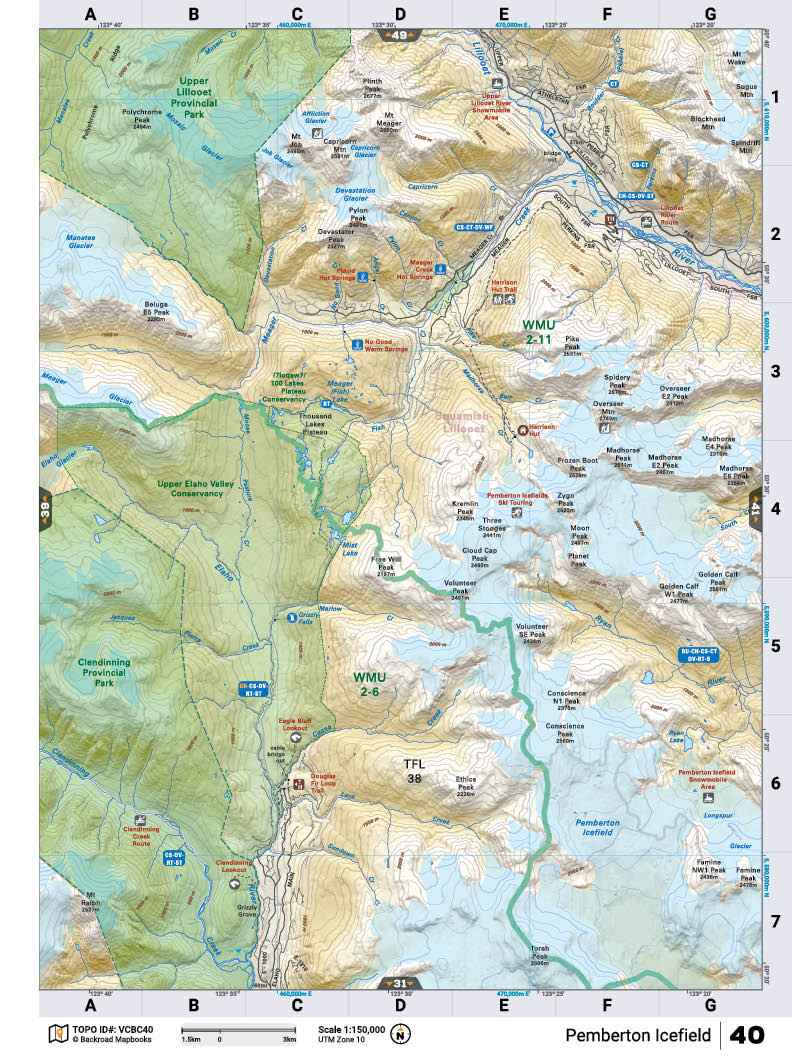 VCBC40 TOPO Map - Pemberton Icefield