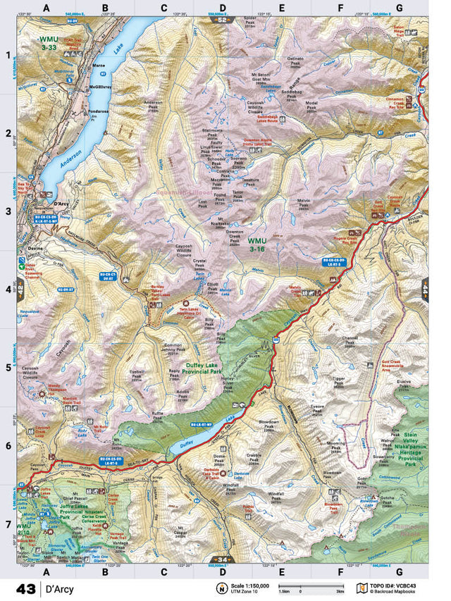VCBC43 TOPO Map - D'arcy - Backroad Maps