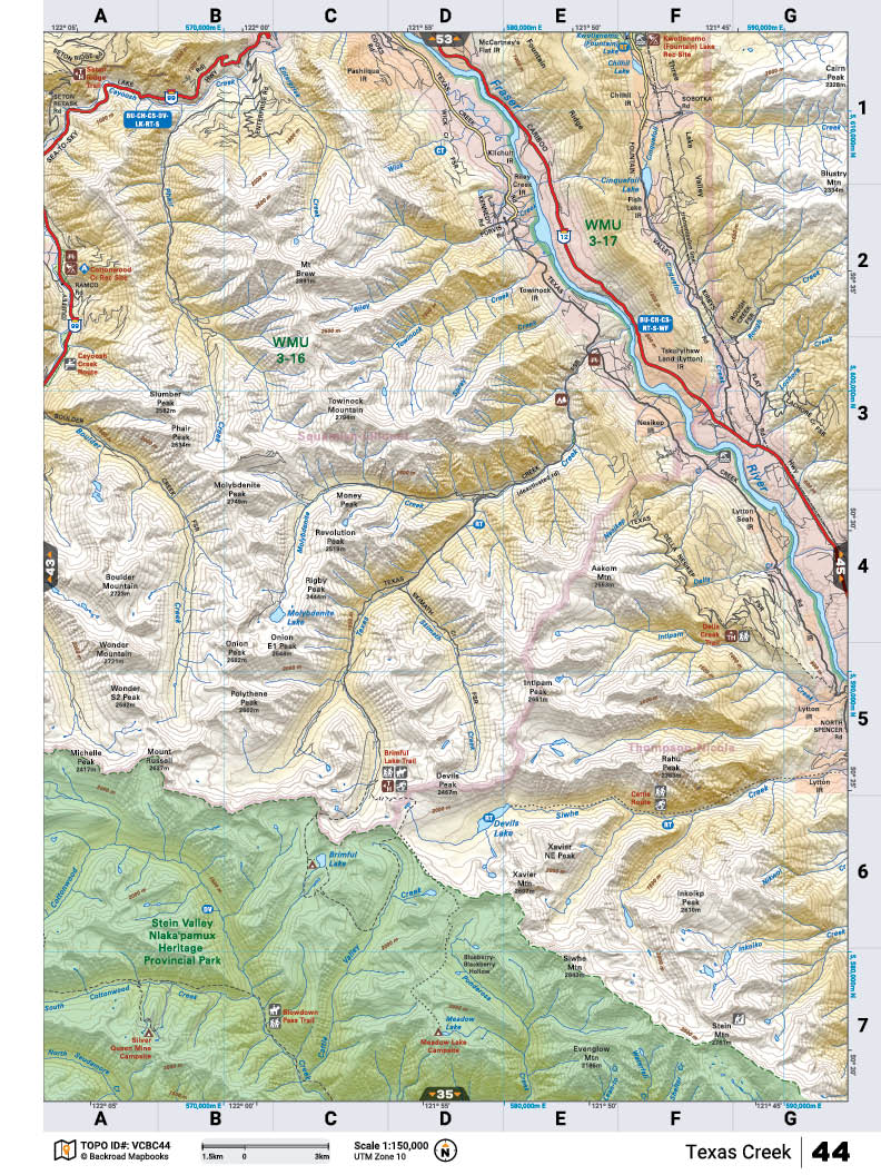 VCBC44 TOPO Map - Texas Creek - Backroad Maps