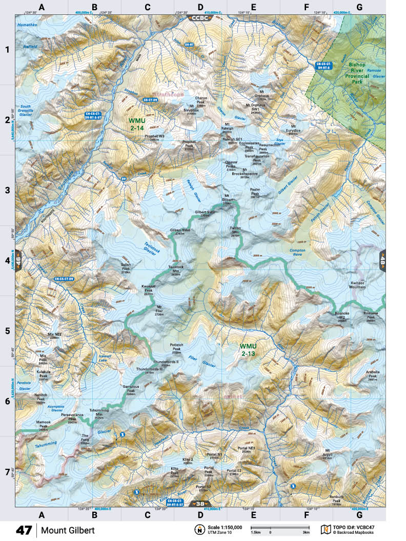 VCBC47 Wall Map - Mount Gilbert - Backroad Maps