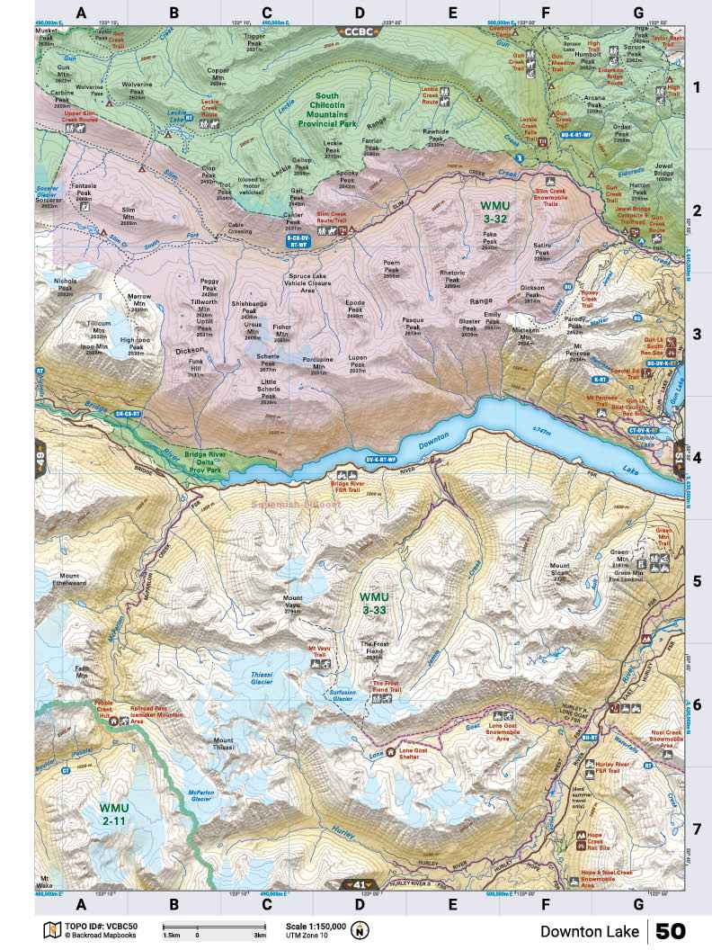 VCBC50 TOPO Map - Downton Lake