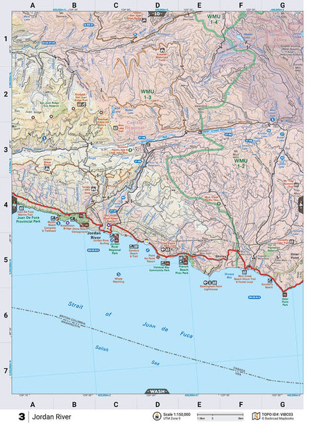 VIBC03 Wall Map - Jordan River - Backroad Maps