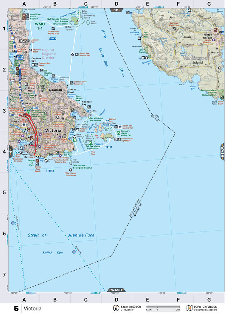 VIBC05 Wall Map - Backroad Maps