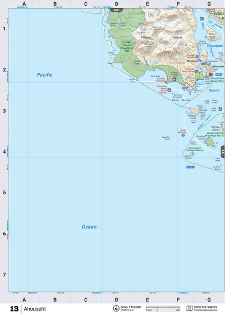 VIBC13 Wall Map - Ahousat - Backroad Maps