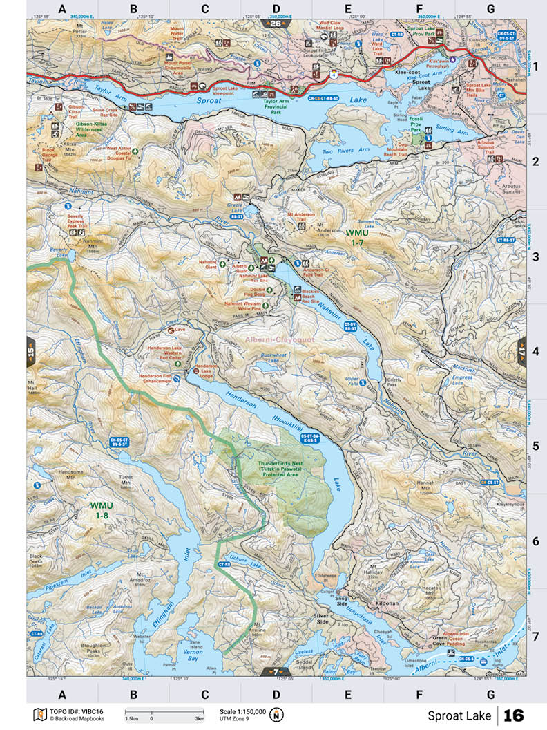 VIBC16 TOPO Map - Sproat Lake - Backroad Maps