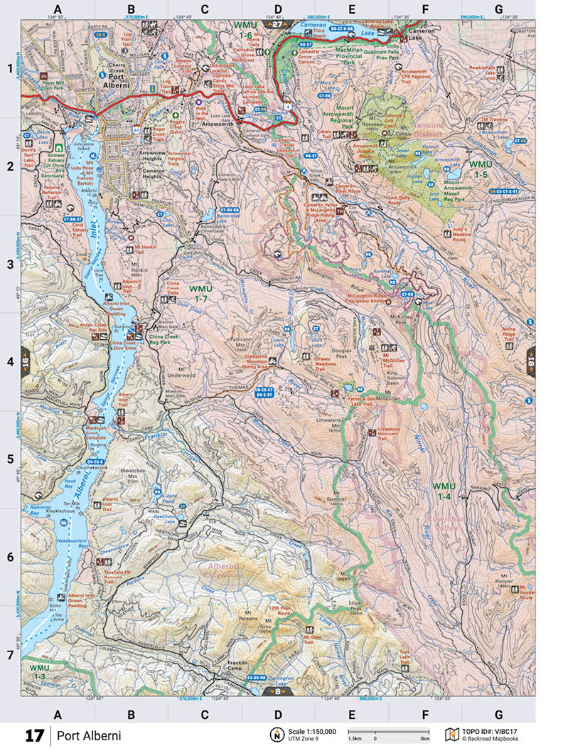 VIBC17 TOPO Map - Port Alberni - Backroad Maps