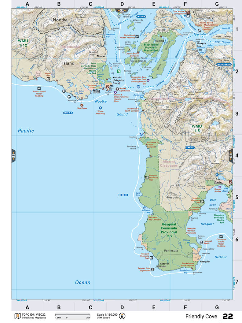 VIBC22 Wall Map - Friendly Cove - Backroad Maps