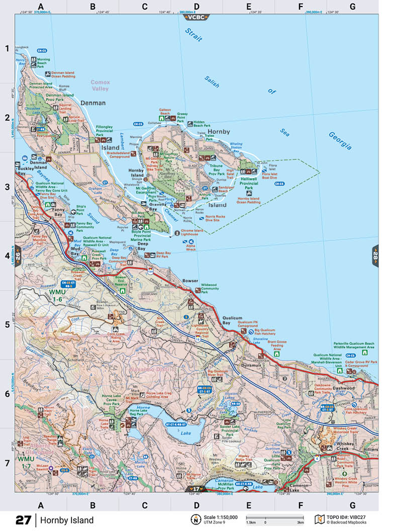 VIBC27 TOPO Map - Hornby Island - Backroad Maps