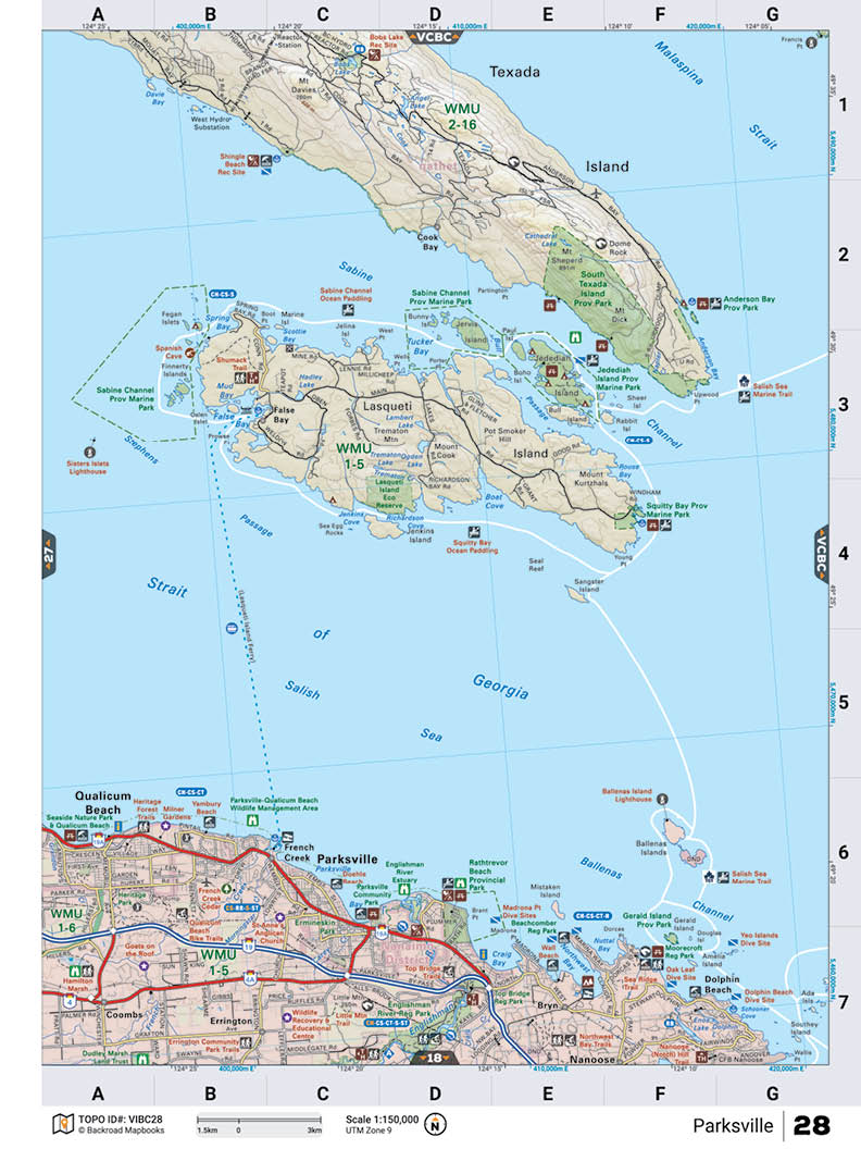 VIBC28 Wall Map - Parksville - Backroad Maps