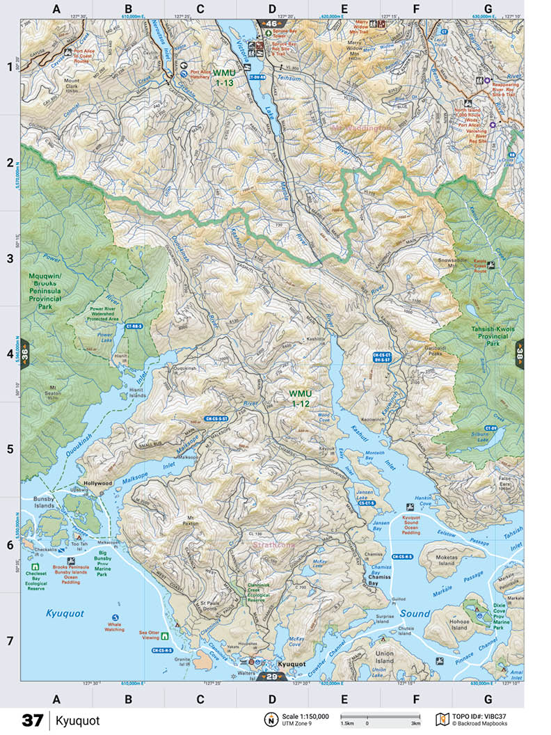 VIBC37 TOPO Map - Kyuquot - Backroad Maps