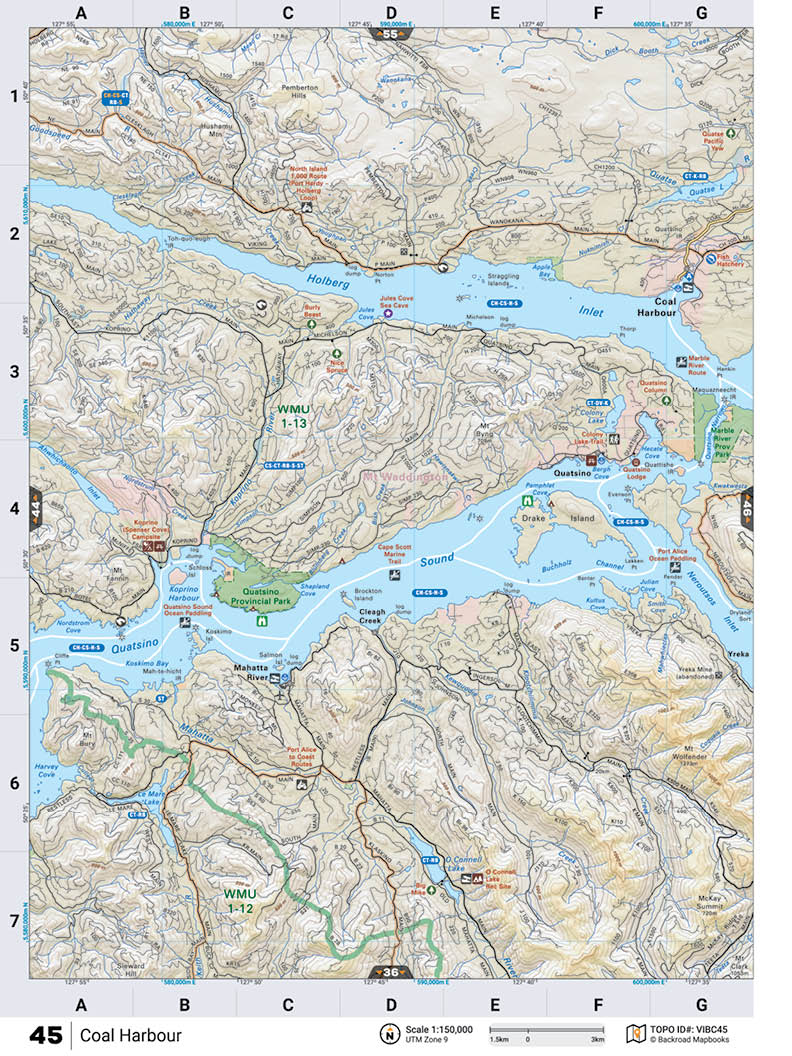 VIBC45 Wall Map - Coal Harbour - Backroad Maps
