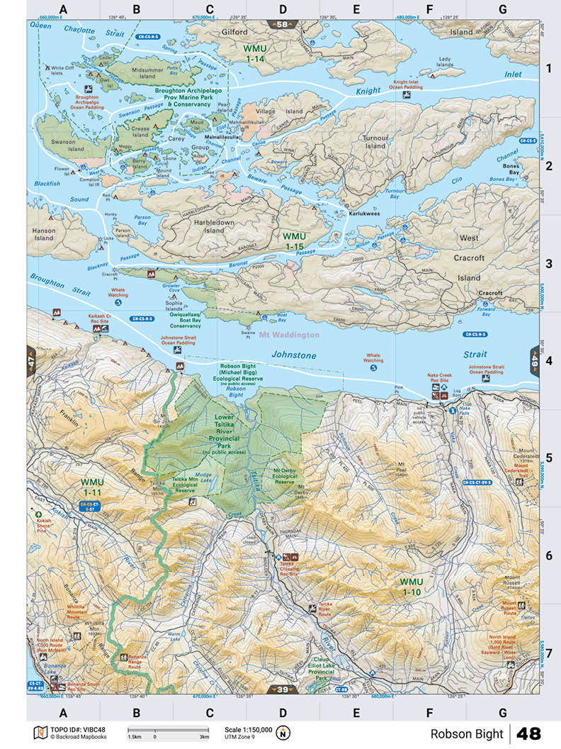 VIBC48 TOPO Map - Robson Bight - Backroad Maps