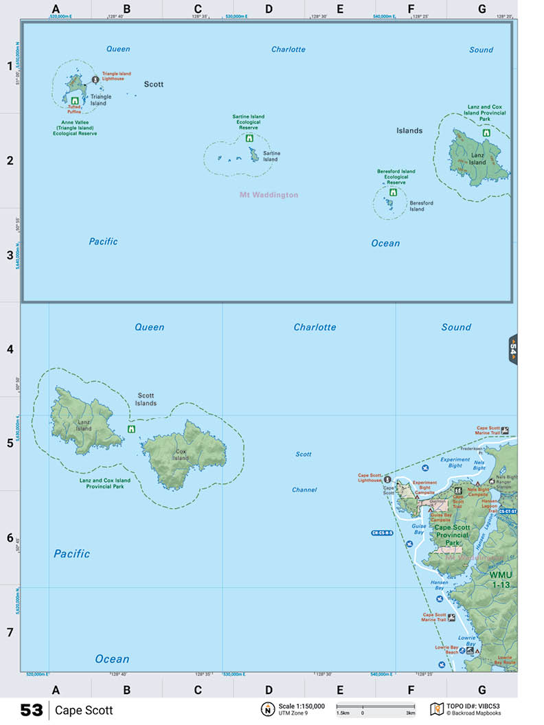 VIBC53 TOPO Map - Cape Scott - Backroad Maps