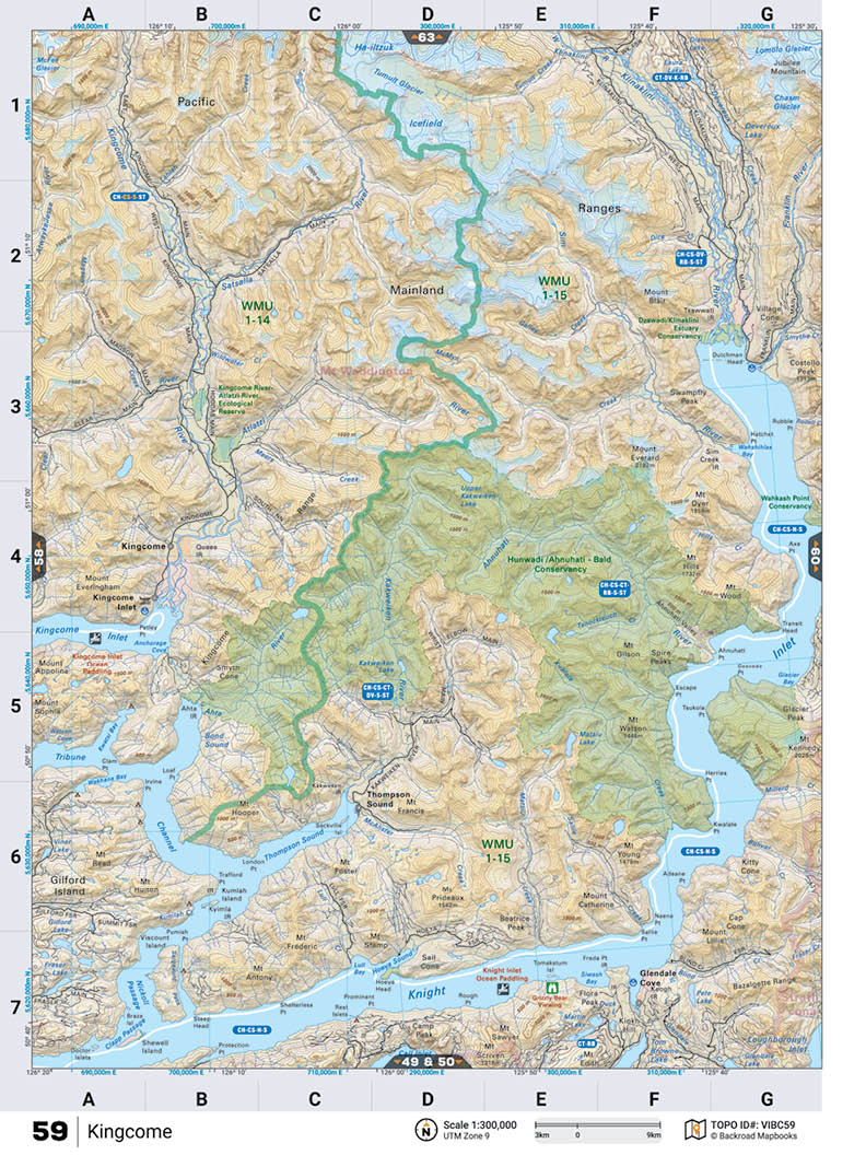 VIBC59 TOPO Map - Kingcome - Backroad Maps