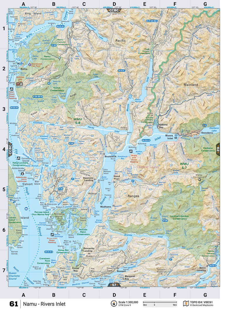 VIBC61 Wall Map - Namu - Backroad Maps