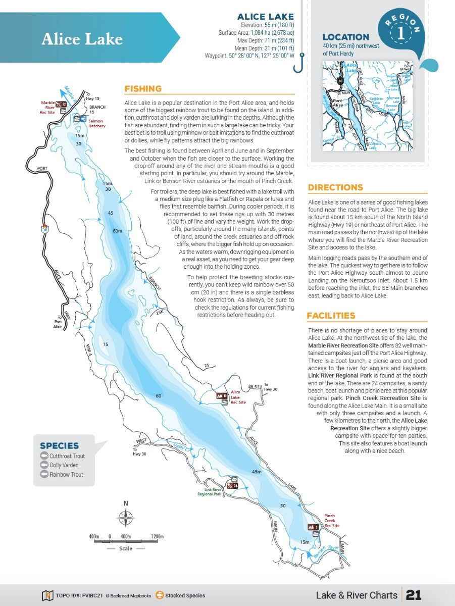 Vancouver Island BC Fishing Mapbook