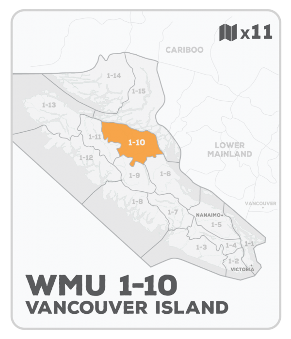 WMU 1-10 Hunting Bundle - Vancouver Island Region BC (11 maps) - Hunting Bundle
