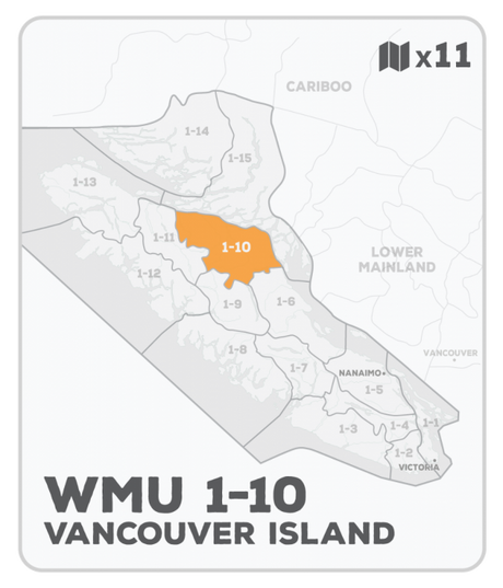 WMU 1-10 Hunting Bundle - Vancouver Island Region BC (11 maps) - Hunting Bundle