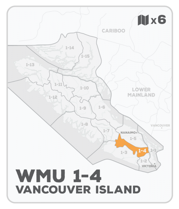 WMU 1-4 Hunting Bundle - Vancouver Island Region BC (6 maps) - Hunting Bundle