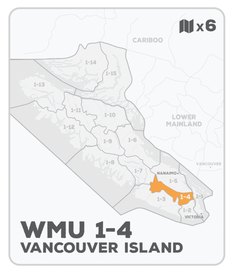 WMU 1-4 Hunting Bundle - Vancouver Island Region BC (6 maps) - Hunting Bundle