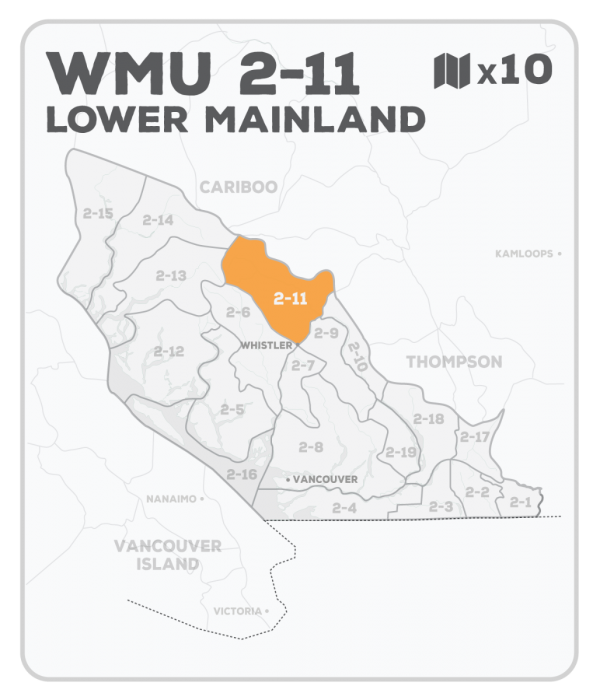 WMU 2-11 Hunting Bundle - Lower Mainland Region BC (10 maps) - Hunting Bundle
