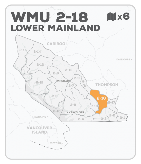 WMU 2-18 Hunting Bundle - Lower Mainland Region BC (6 maps) - Hunting Bundle