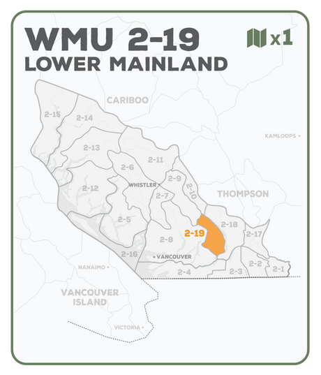 WMU 2-19 Lower Mainland Region - Hunting Topo BC - Backroad Maps