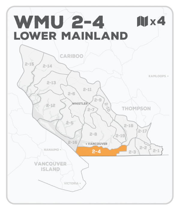 WMU 2-4 Hunting Bundle - Lower Mainland Region BC (4 maps) - Hunting Bundle